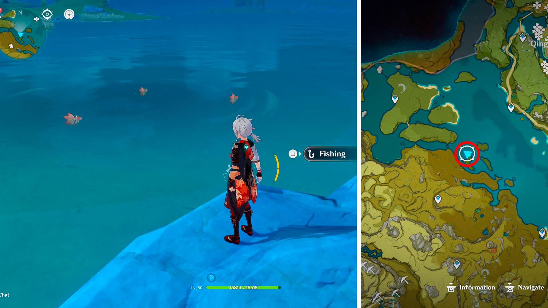 Genshin Impact Fishing Spot locations, including which fish can be